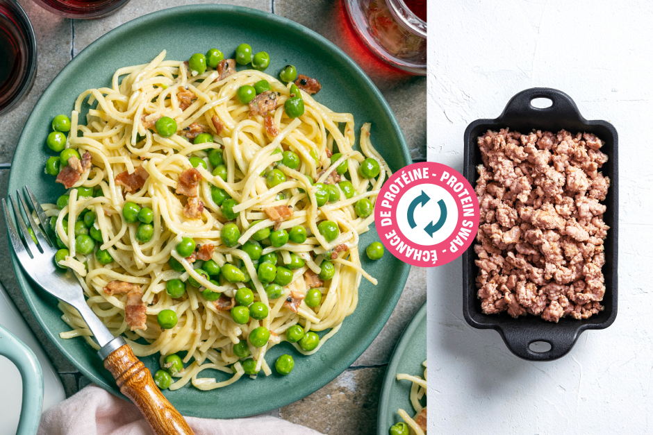 Échange de protéine | Spaghettis alla chitarre à la chair à saucisse