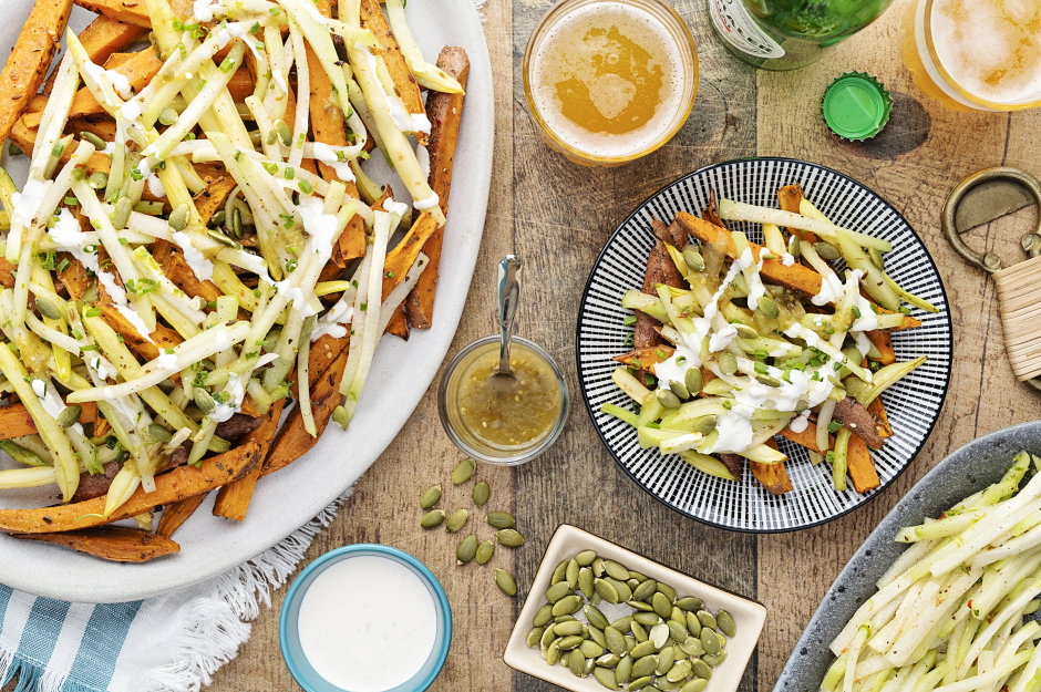 Loaded Mexican-Style Sweet Potato Fries