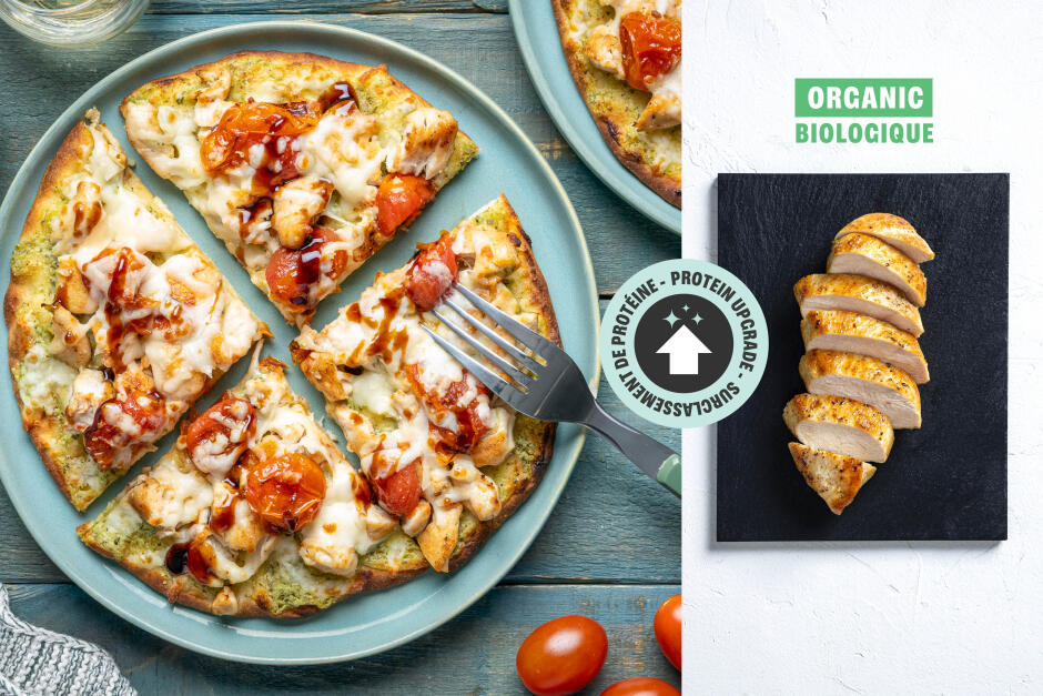 Protein Upgrade | Quick ORGANIC Chicken Caprese Flatbreads
