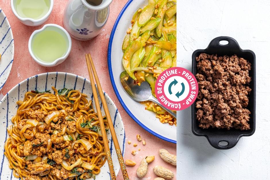 Protein Swap | Quick Spicy Ground Beef Ramen Noodles