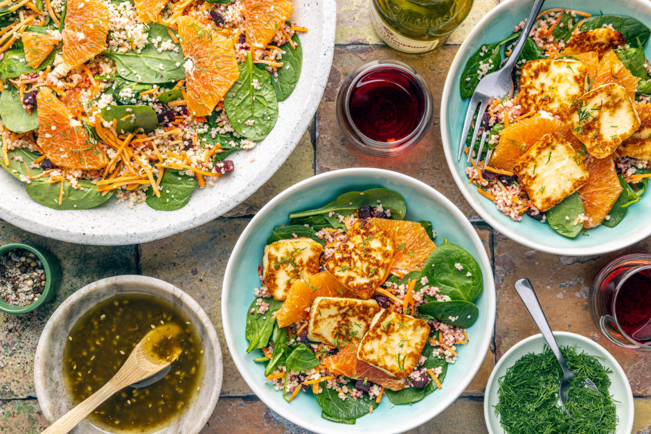 Quick Halloumi, Orange & Couscous Salad