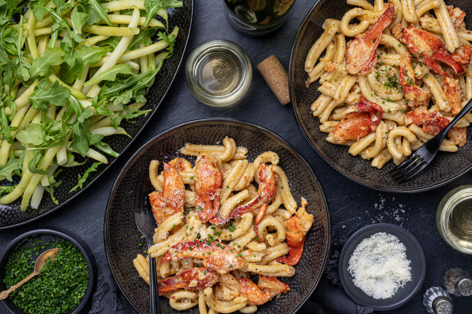 Gemellis crémeux au homard et ciboulette