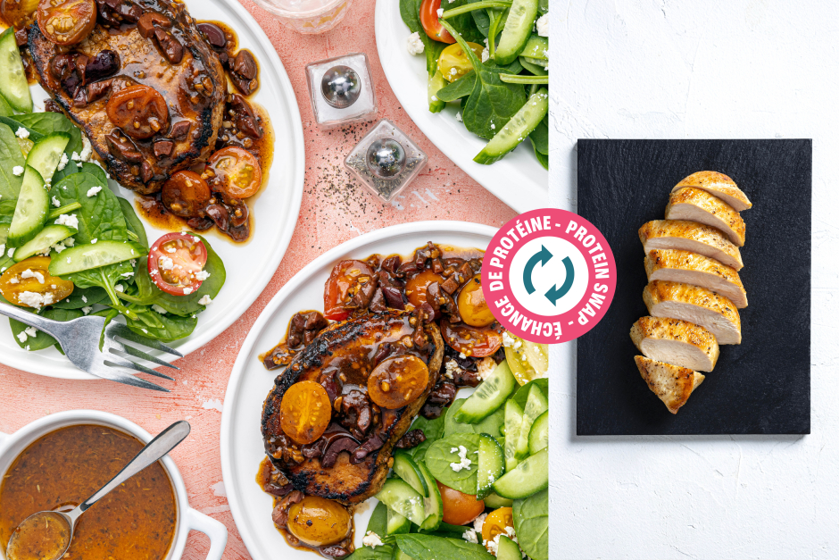 Protein Swap | Carb-Wise: Quick Greek-Style Chicken with Tomato-Olive Sauce