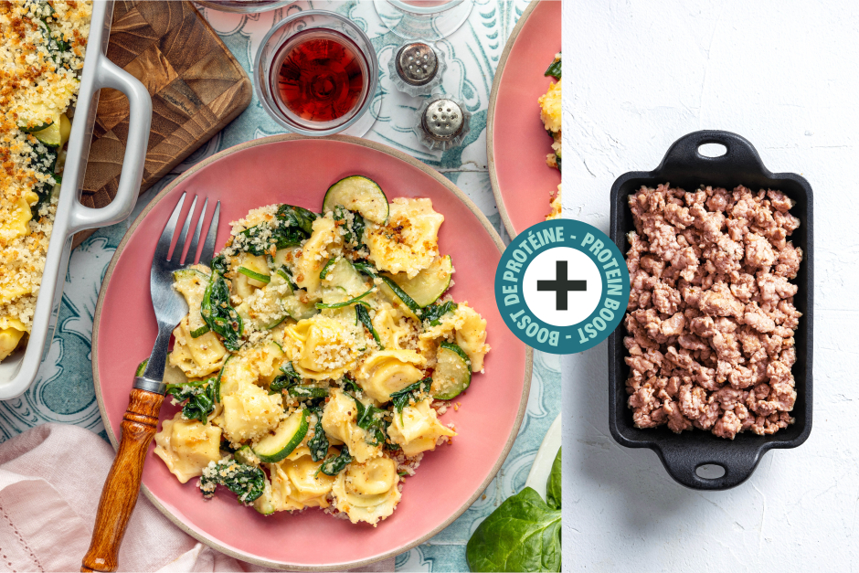 Protein Boost | Cheese Tortellini Al Forno with Sausage Meat