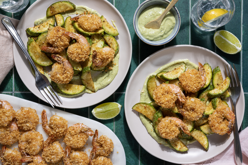 Carb-Wise: Panko-Crusted Baked Shrimp & Zucchini