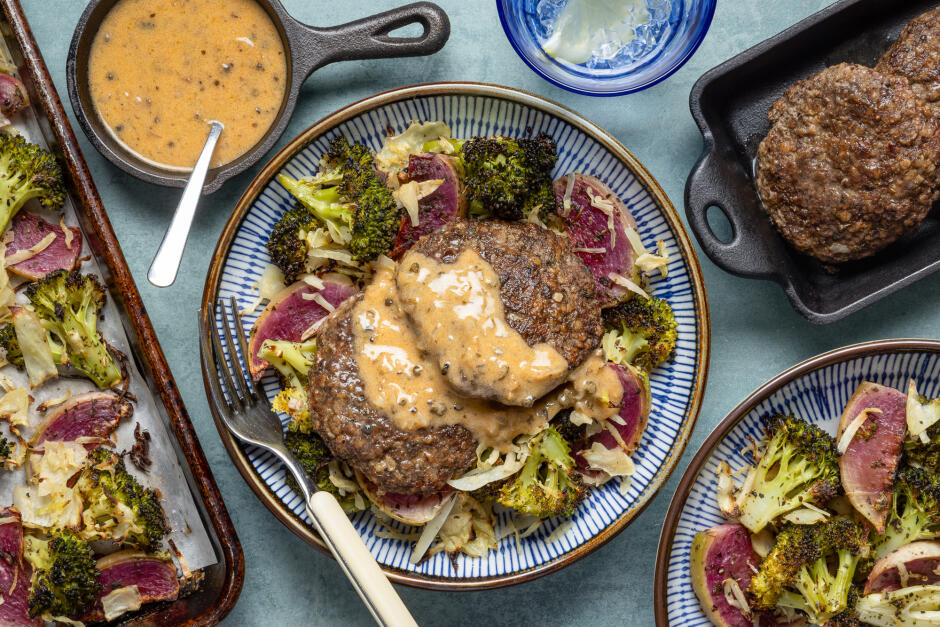 Bistro Beef Patties with Peppercorn Sauce