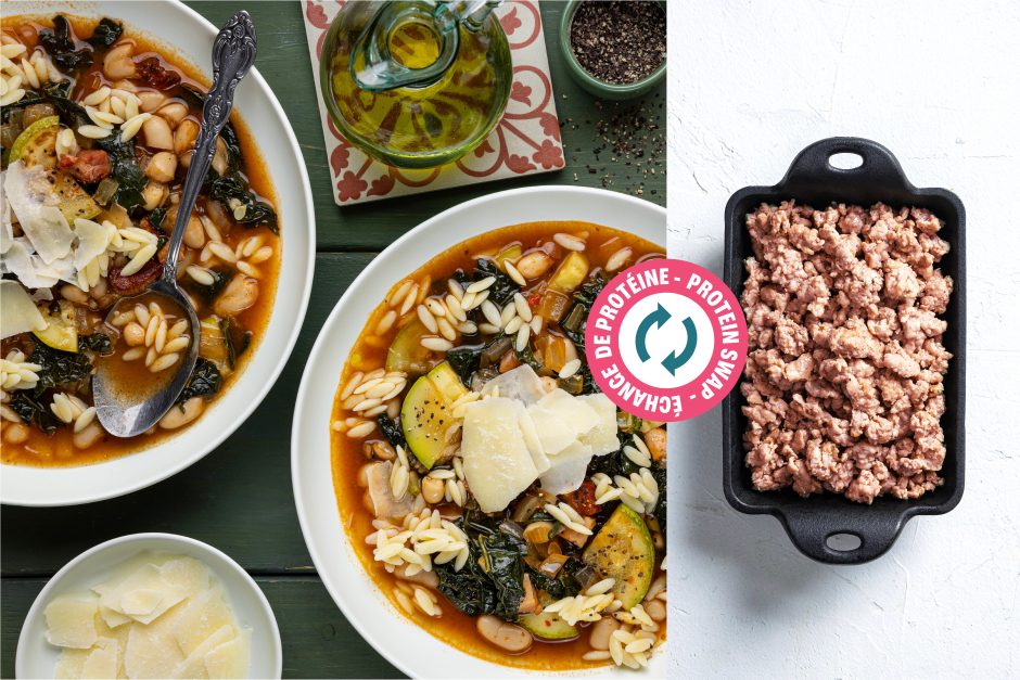 Protein Swap | Hearty White Bean & Pork Sausage Meat Minestrone