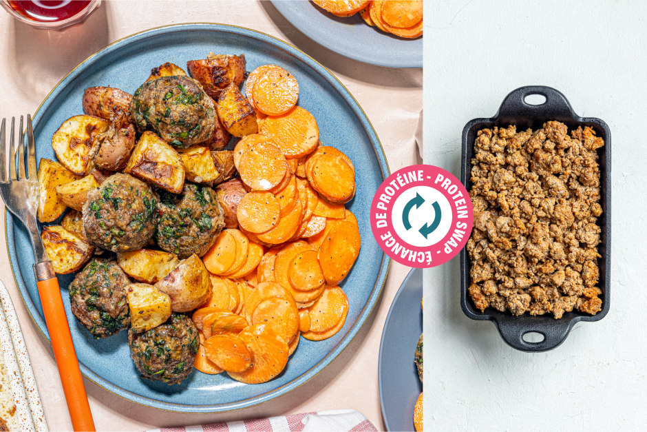 Protein Swap | Sheet Pan Sneaky Green Chorizo Meatballs