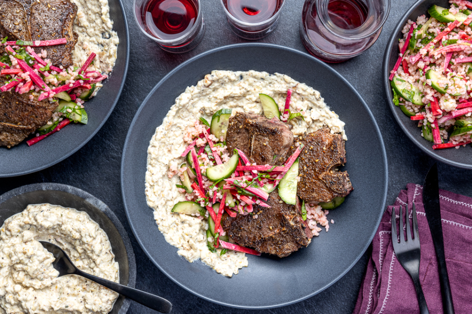 Côtelettes d'agneau nourri à l'herbe au zaatar