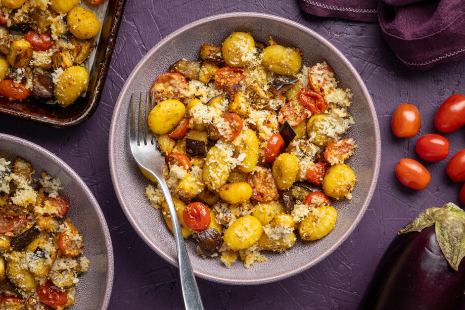 'Eggplant Parm' Gnocchi Sheet Pan