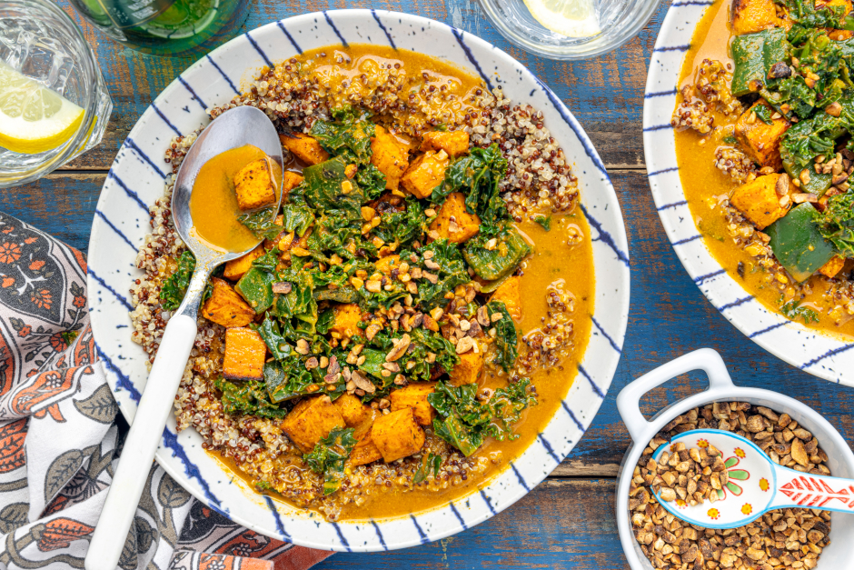 African-Inspired Peanut Curry Bowls