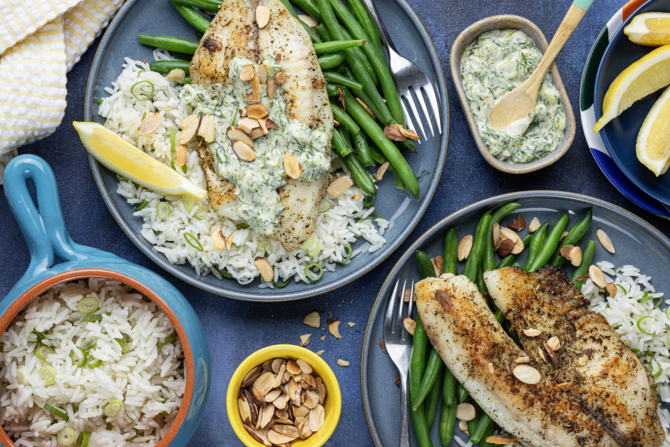 Tilapia poêlé avec sauce déesse verte