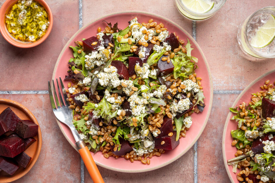 Greek-Style Farro Bowls