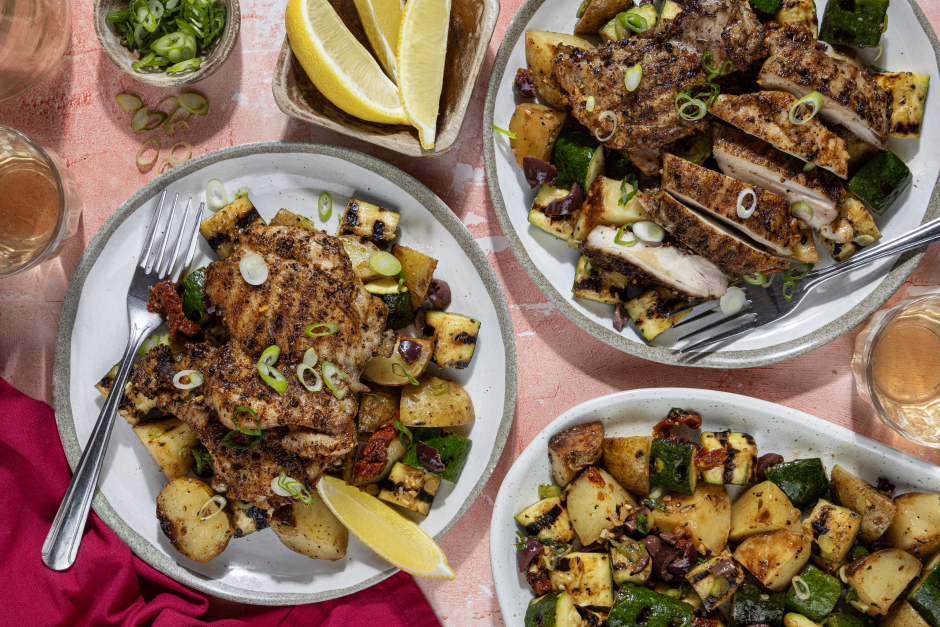 Grilled Greek Chicken Thighs