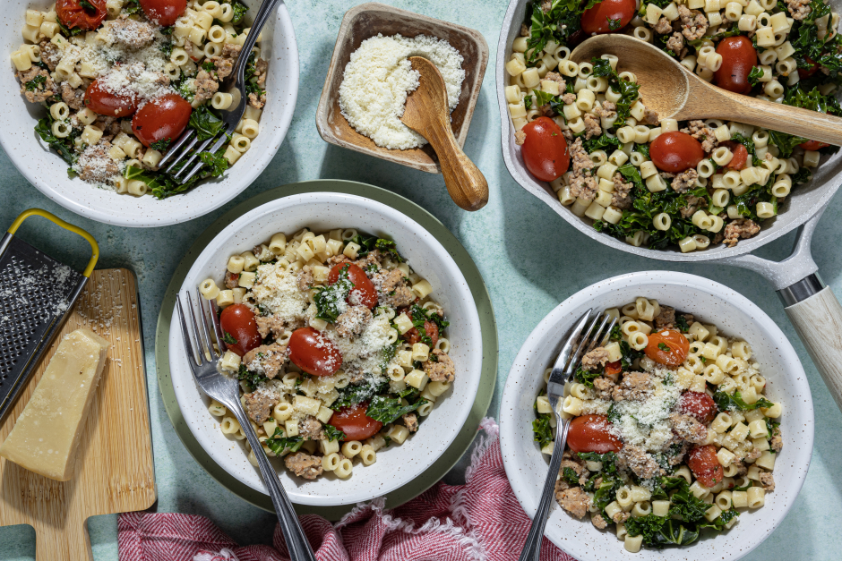 Ditalis à la chair à saucisses de porc italiennes en 10 minutes