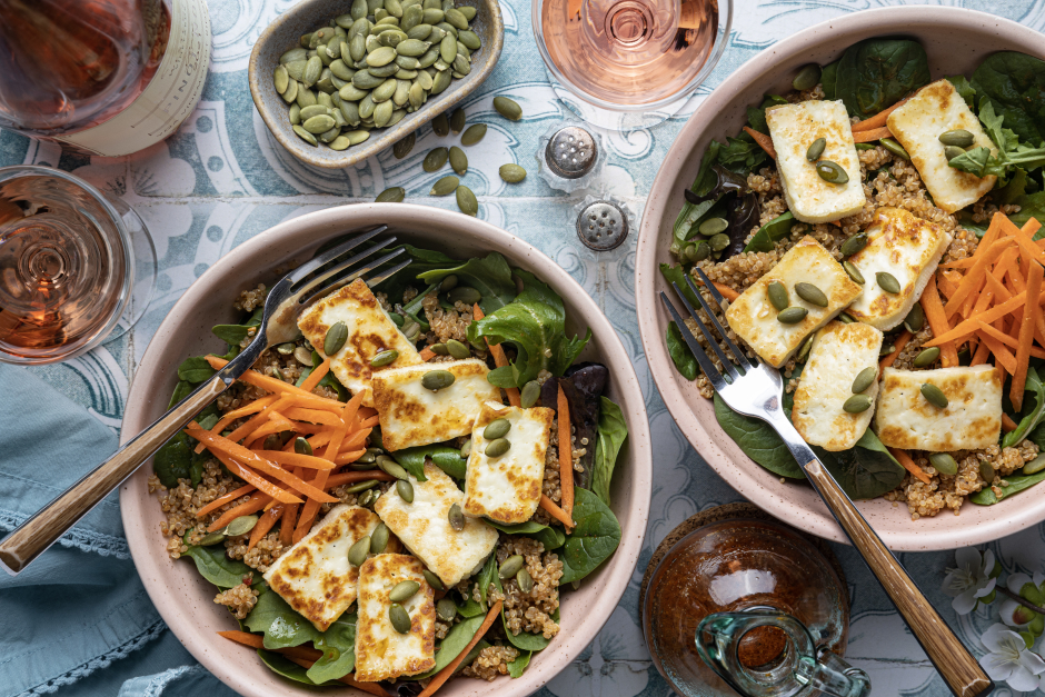 Halloumi & Carrot Quinoa Bowls
