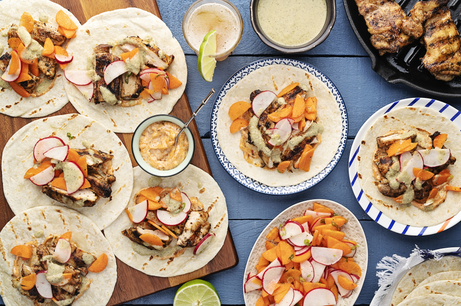 Seared Chicken & Tomatillo Tacos