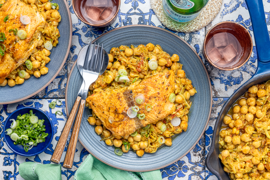 Curried Salmon Chana Masala