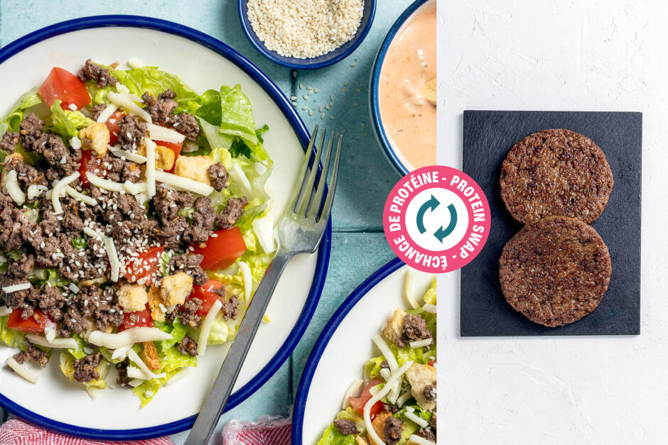 Échange de protéine | Salade style cheeseburger au bœuf Impossibleᴹᴰ