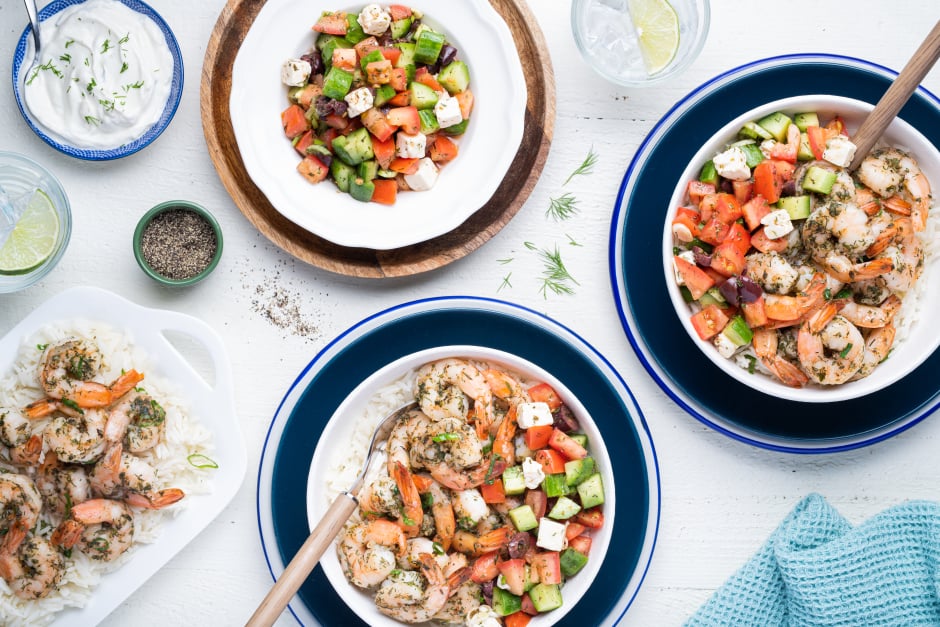 Greek Shrimp Bowls