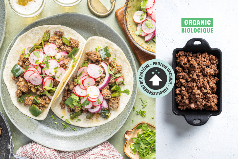 Protein Upgrade | Cheesy Poblano ORGANIC Beef Tacos