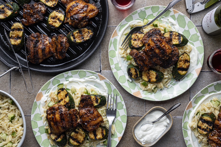 BBQ Chicken Thighs & Chunky Zucchini