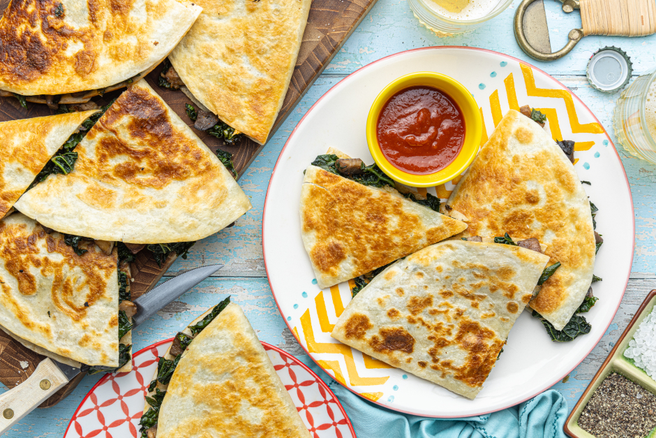 Smoky Portobello & Oaxaca Cheese Quesadillas