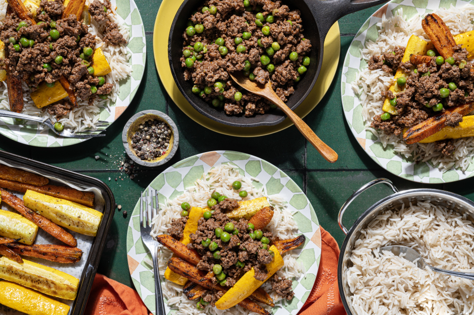 Keema au bœuf sur riz basmati