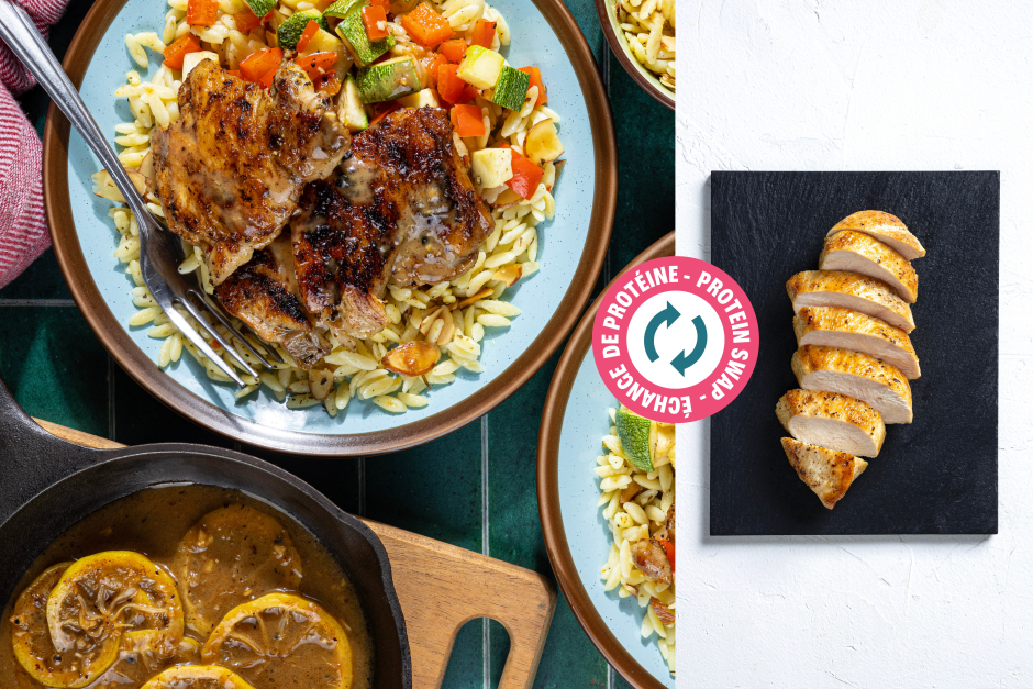 Échange de protéine | Poitrines de poulet citron-ail en sauce