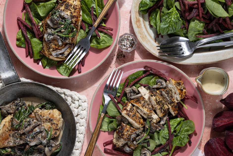 Keto: Seared Chicken Breasts with Mushroom Pan Sauce