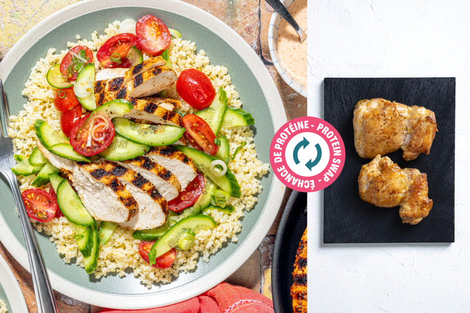 Échange de protéine | Cuisses de poulet piri-piri grillé piquant