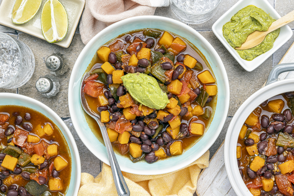 Chili aux haricots noirs et aux légumes