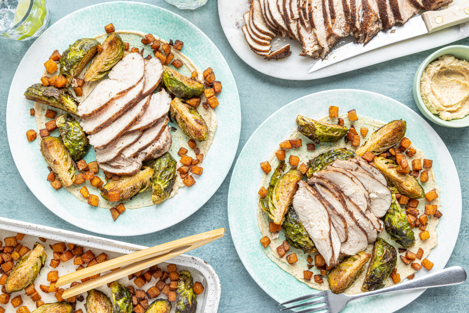 Dukkah-Spiced Chicken Breasts with Tahini-Labneh Brown Butter