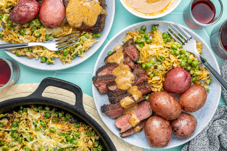 St. Paddy’s Whisky-Rubbed Steaks & Buttered Potatoes