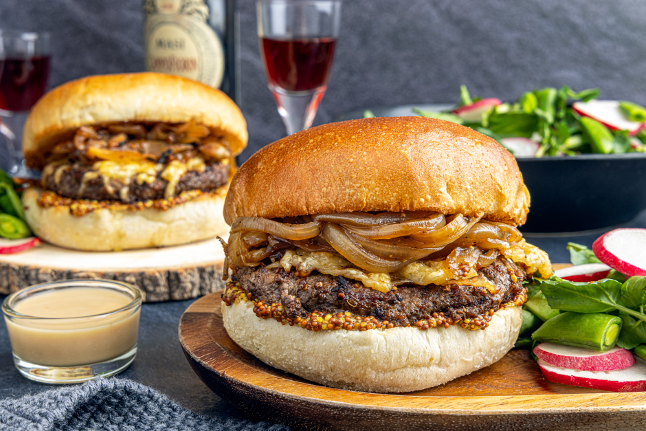 Pastrami-Spiced Wagyu Beef & Emmental Cheeseburgers