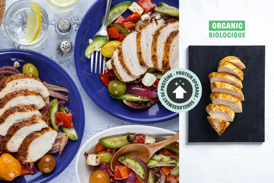 Surclassement de protéine | Sain + Sensé: Poitrines de poulet BIO greques savoureuses