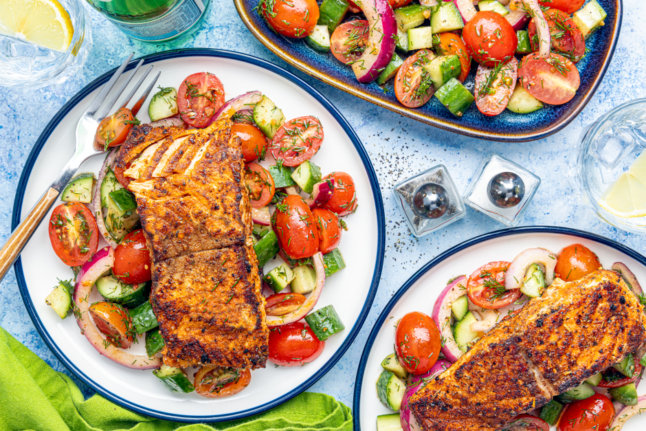 Pan-Seared Greek Salmon