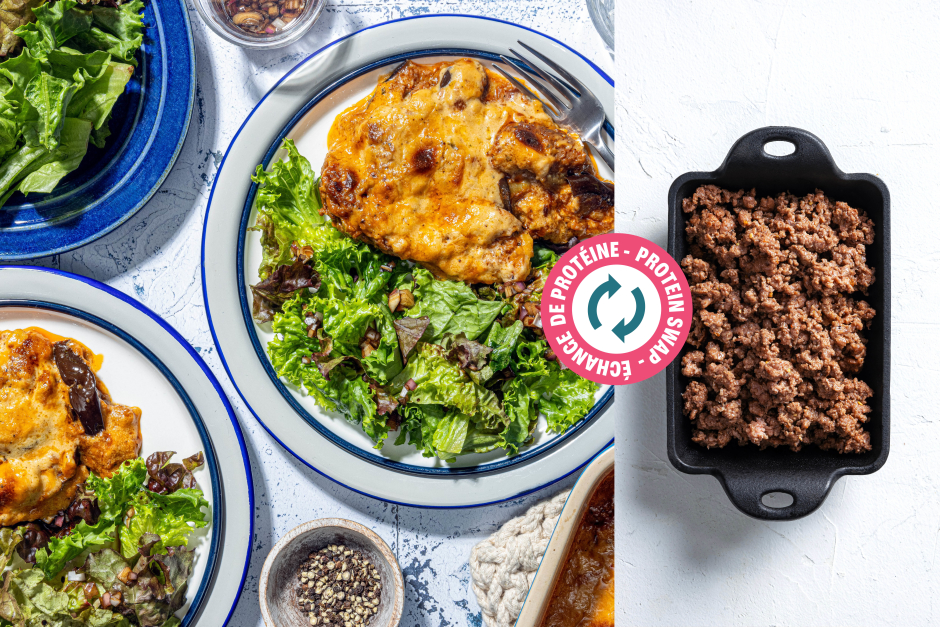 Échange de protéine | Casserole de moussaka au bœuf