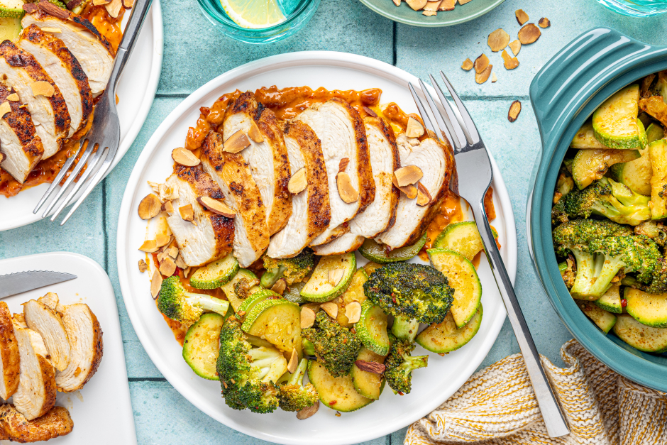 Pan-Seared Chicken Breasts with Romesco Sauce