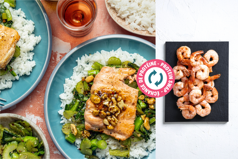 Protein Swap | Shrimp with Spicy Orange-Chili Cashew Crisp