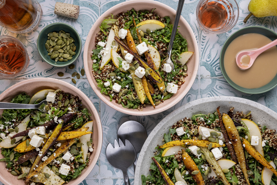 Roasted Carrot Quinoa Bowls