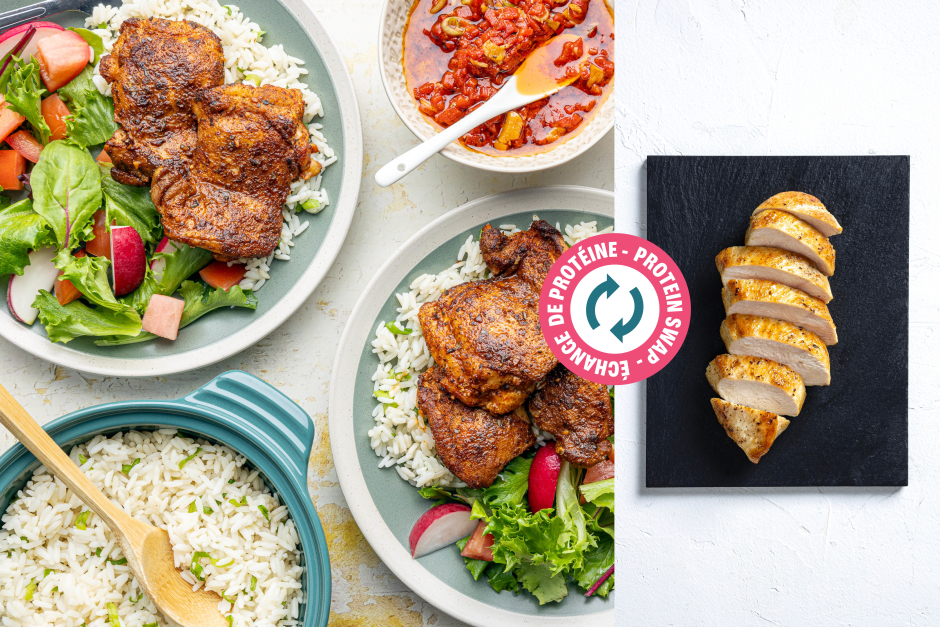 Échange de protéine | Poitrines de poulet avec sauce aux poivrons grillés