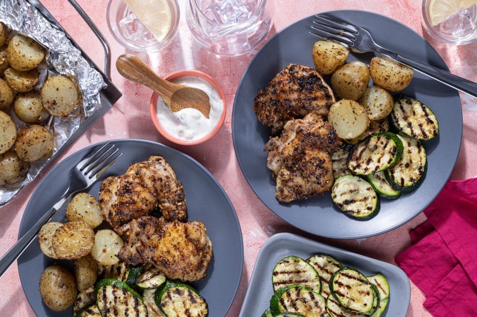 Grilled Greek Chicken Thighs