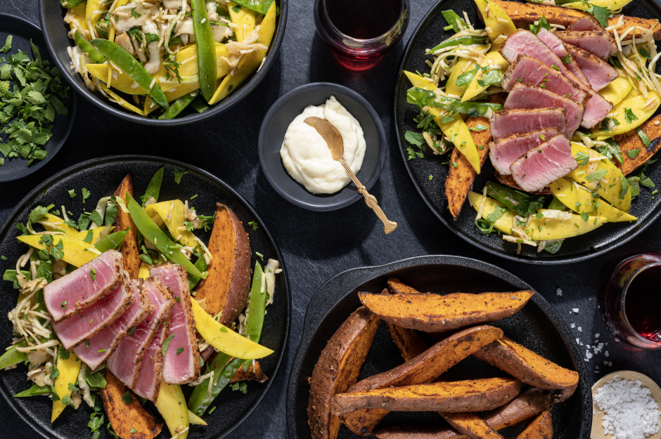 L’Artisan: Smoky Tuna Steaks with Cilantro-Mango Slaw