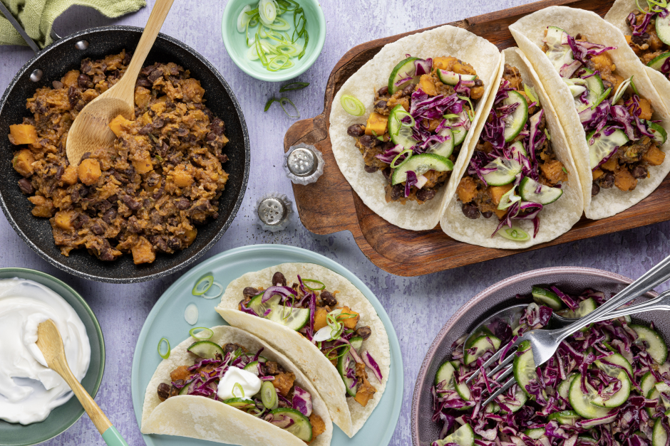 Speedy Black Bean & Butternut Squash Tacos