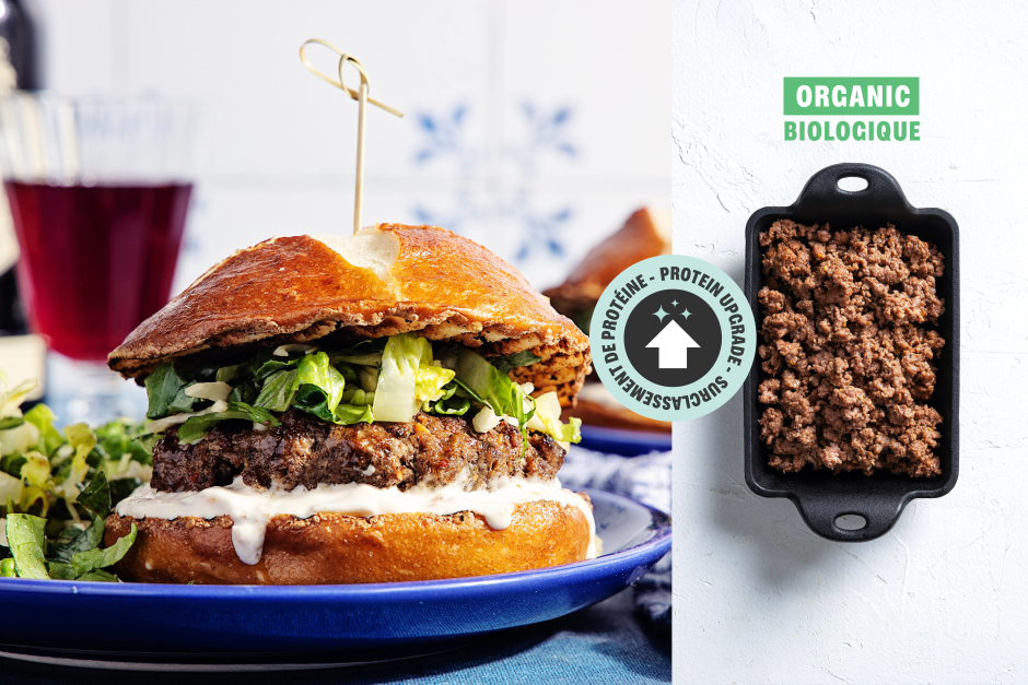 Surclassement de protéine | Burgers de bœuf BIO grillés
