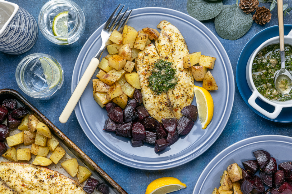 Tilapia & Root Vegetable Sheet Pan