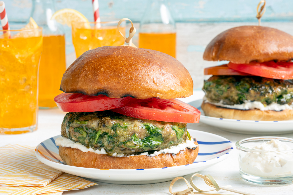 BBQ Greek-Style Lamb Burger