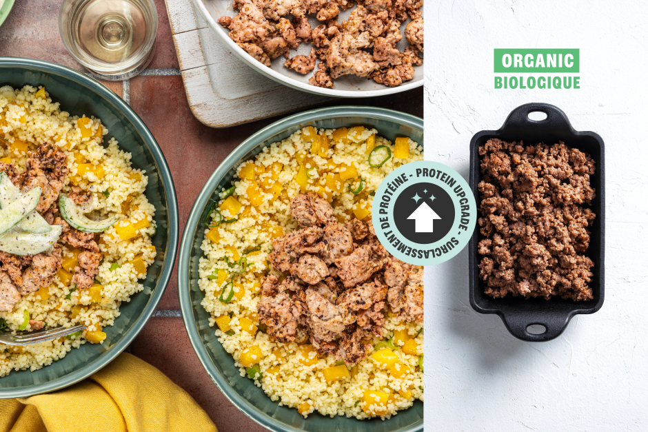 Protein Upgrade | Quick ORGANIC Ground Beef over Squash & Scallion Couscous