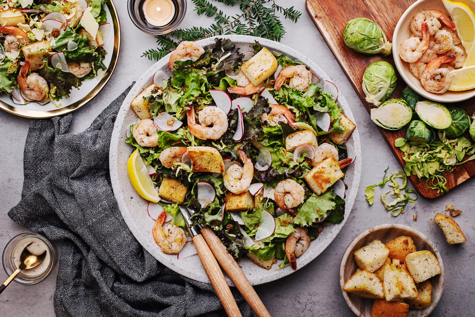 Caesar Salad with Shrimp